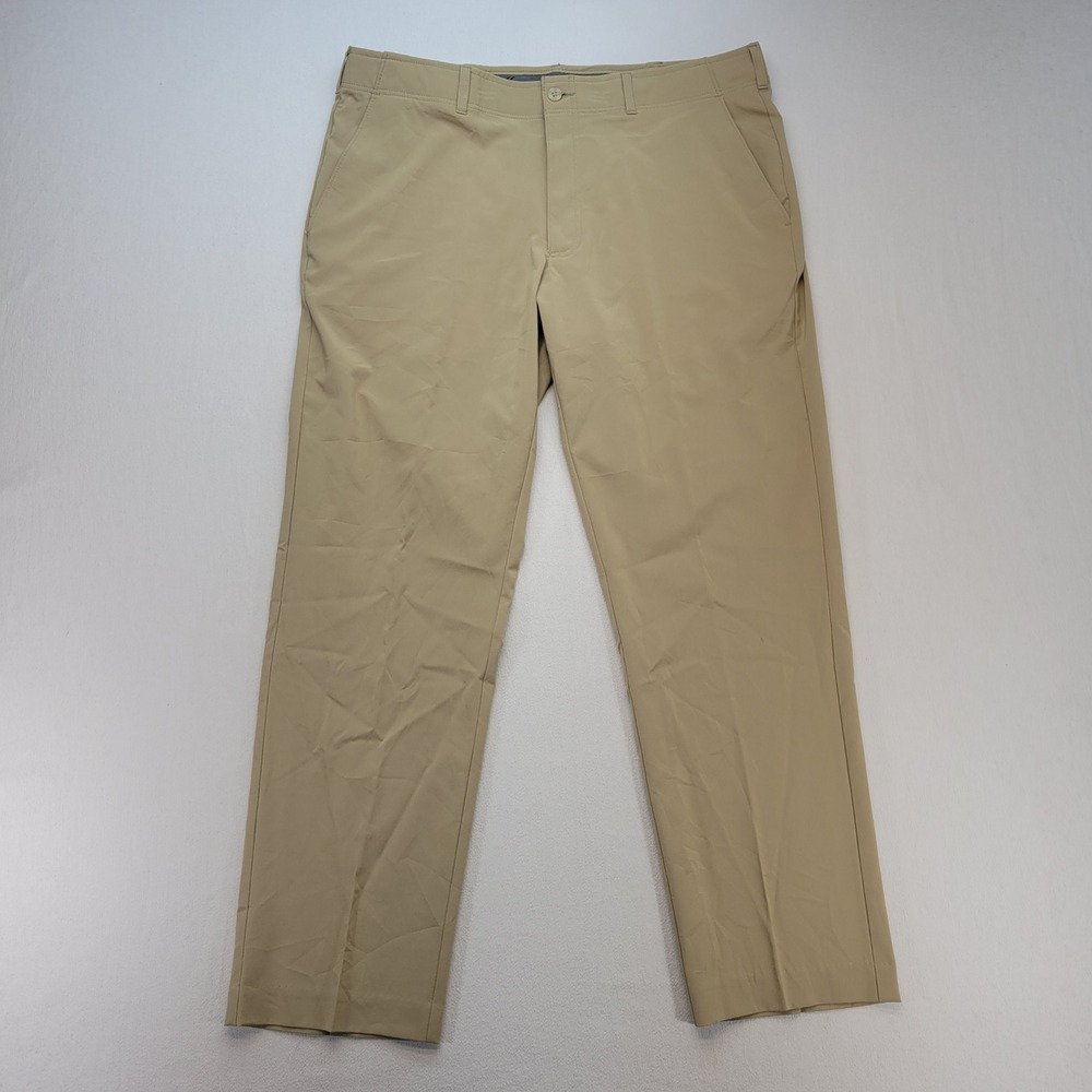 Ben Hogan Golf Pants Mens 36x30 Khaki Tan Performance Flat Front Chino